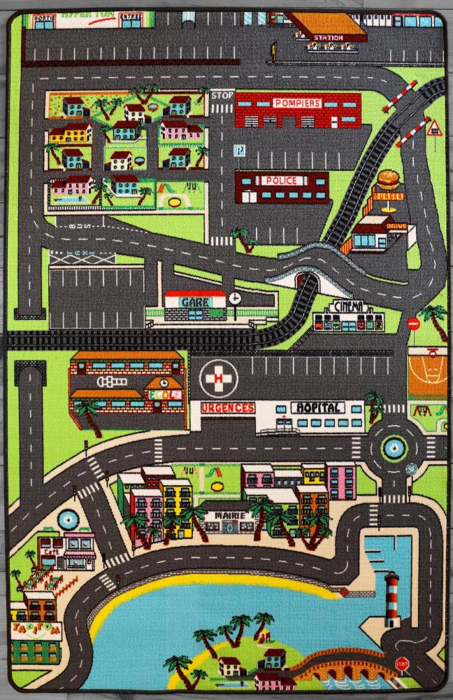 Tapis de jeu enfant - Circuit de voiture - Ville - Échantillon