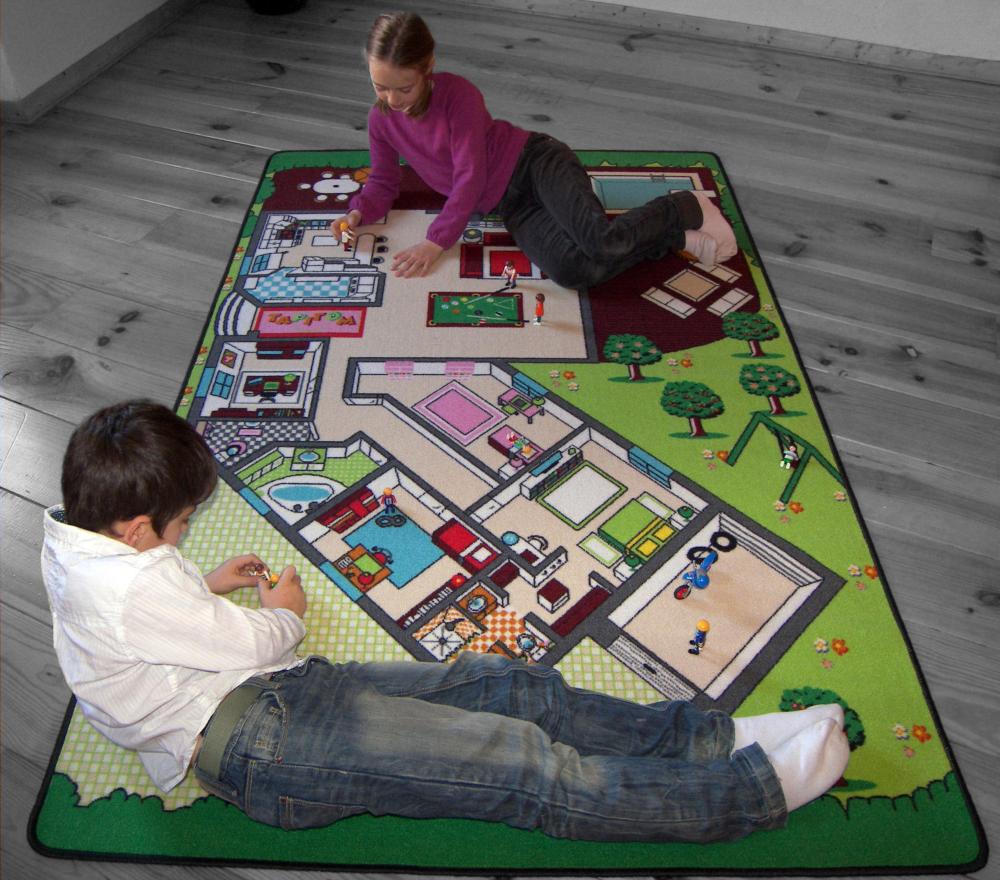 TAPITOM Tapis de jeu  plan de  la maison 130 x 200 cm